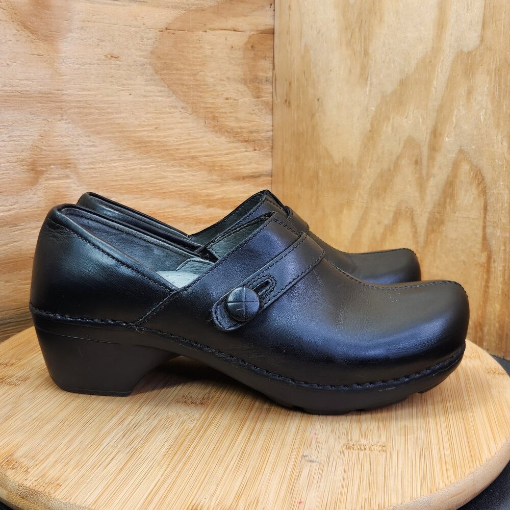 Dansko Black Leather Clogs